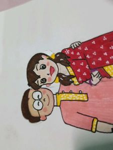 Nobita And Sizuka In Traditional Outfit