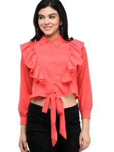 Hot Pink Ruffle Blouse