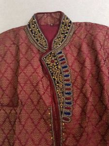 Elegant Maroon Sherwani Set