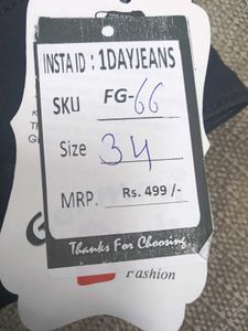 FG-66 Size-34 Stylish Black Jeans