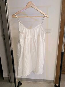 White Button-Front Mini Dress