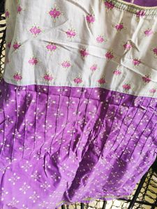 Pure cotton Melange Purple Short Kurti- Size L