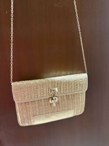 Vintage Golden Clutch With Sling