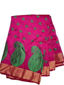 Cotton Silk Pink Sareee