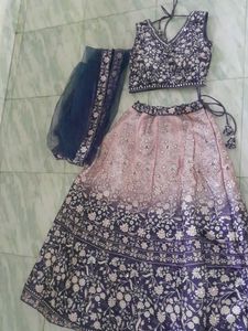 Embroidered Navy Blue Blouse