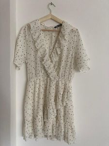 Zara Polka Dot Ruffle Mini Dress - Medium size