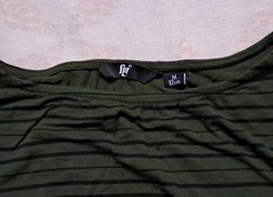 Striped Olive Green T-Shirt