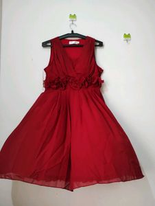 Maroon Ruffled Dress