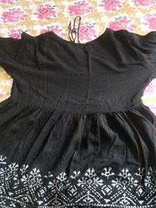 Embroidered Black Top