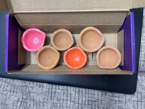 Set Of 6 Beautiful Diya’s🪔in Pink,Orange &amp;Natural