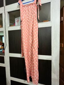 Polka Dot Tie Strap Maxi Dress