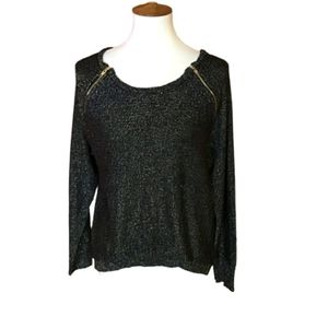 Black And Gold Slouchy Sweater Top🫠
