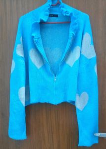 SHEIN Blue Heart Cardigan