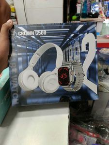 Crown C500 Smartwatch & Headphones Combo