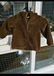 H&amp;M unisex brown fur hoodie jacket