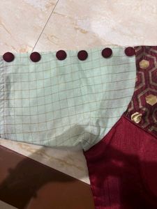 Light Green Saree One Time Used No Stains