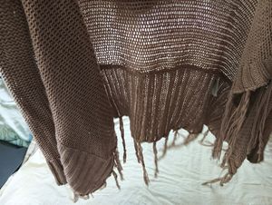 Brown Crochet Type Shrug
