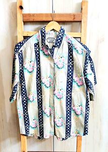 Multicolour Printed Cotton Shirt Size-42-44