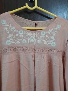 Blush Embroidered Peasant Top