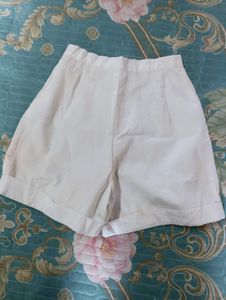 White High-Waisted Shorts