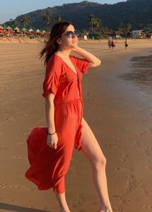 Coral Beach Cover-Up Dress
