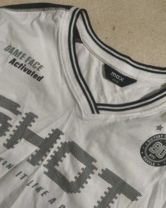 max White Graphic Cropped T-Shirt