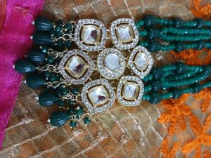 Green Ad Kundan Neckpiece Partywear