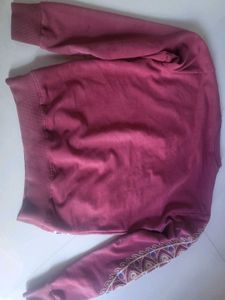 Burgundy Embroidered Sweatshirt