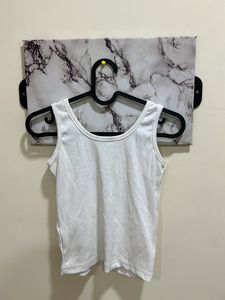 White Tank Crop Top