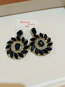 Elegant Blue Stone Earrings new with tag