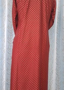 Brand New Rayon Embroidered Kurti - Maroon Red