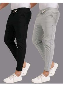 Men's Casual Trousers - Black & Grey