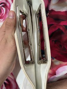 ELEGANCE Vintage White Patent Clutch
