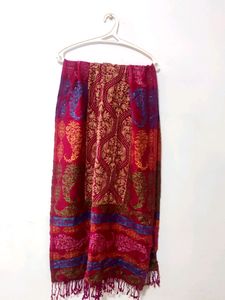 Woolen Shawl/ Stole With Stone Work
