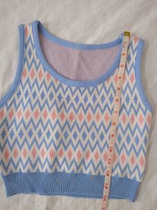 Cute Argyle Knit Tank Top