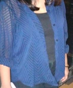 Blue Shirt For Women Party Wear