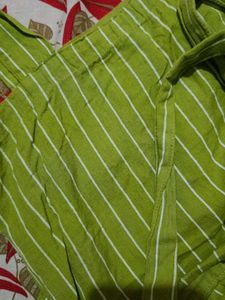 Green Striped Top and Pants Set