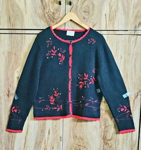 Floral Cardigan Sweater size-36