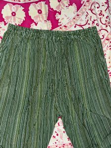 Striped Green Cotton Pants