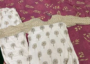 White Kurta And Pant Embroidery Set