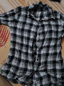 Black &amp; White Plaid Shirt