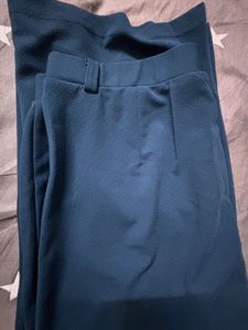 Teal High-Rise Straight Fit Trousers – Brand New!