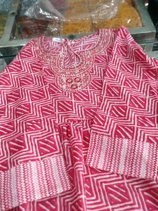 Pink Printed Kurta Set