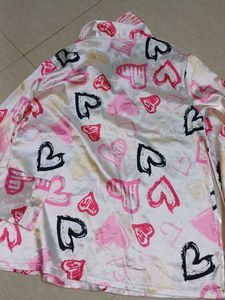 White Pink Night Suit Girls Wear Med To Large