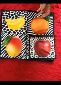 Soft Cotton Flash Cards - Fruits , Animals
