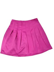 Hot Pink Pleated Mini Skirt