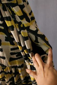 Abstract Print Chiffon Midi Dress