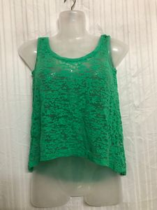 Tezenis Lace Green Sleeveless Top