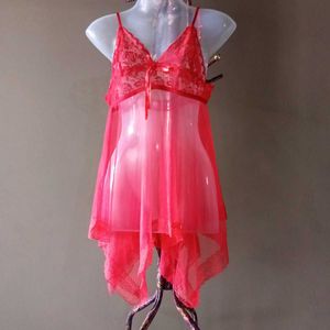Red Lace Net Lingerie