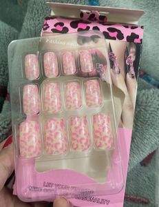 Pink Leopard Print Press-On Nails
